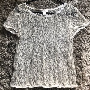 Short sleeve lace LOFT top